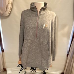 Nike Air quarter zip sweatshirt . XL. Grey and rose gold.
